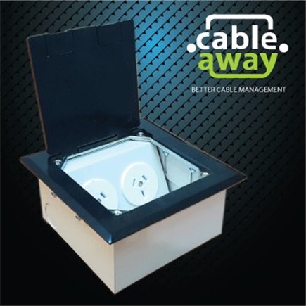 Shallow Floor Outlet Box 2 Power Stainless Steel Black Flush 145 Series