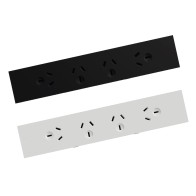 Quad GPO Quick Fit Outlet, Removable Tile (Black) | Cableaway
