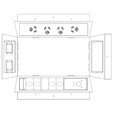 Condor Floor Outlet Box 4 power 4 Data