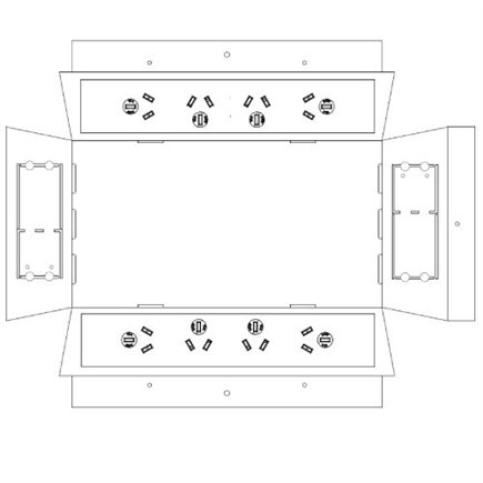 Condor Floor Outlet Box 4 power 4 Data