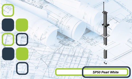 SP50 SERIES ROUNS SERVICE COLUMN PEARL WHITE