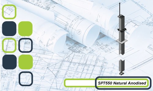 SP7550 SERIES SERVICE COLUMN NATURAL ANODISED