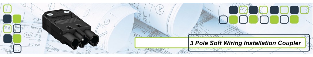 3 Pole Soft Wiring Installation Coupler  (Screwed Terminal)