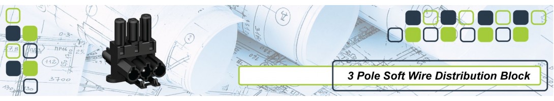 3 Pole Soft Wiring Distribution Blocks