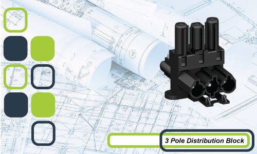 3 Pole Soft Wiring Distribution Blocks